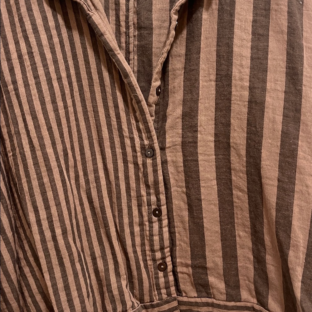 Umgee Brown Striped Casual Shirt - Picture 4 of 5
